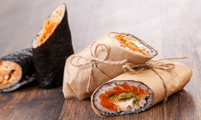 This salmon sushi burrito can be made at home!